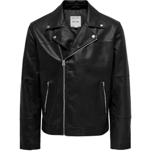 Only & Sons Erkek Onsasher Deri Ceket 22029142 Siyah