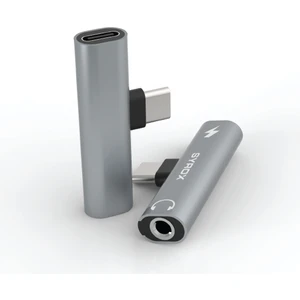 DT30T-TA Maxi Type-C - 1xtype-C + 1x3.5mm Aux Ses ve Şarj Ayırıcı Dönüştürücü - Gri