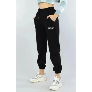 Kadın Yüksek Belli Jogger Eşofman Altı Nasa Baskılı