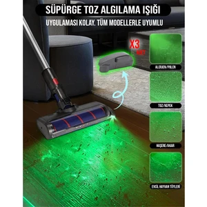 True Fresh Elektrikli Süpürge Toz Algılama Işığı Aparatı, Yeşil Işık ,pet Köpek Kedi Tüyü Algılama Aparatı