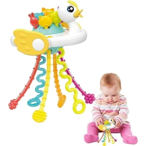 Tuto Baby Ördek Şekilli Montessori Duyusal Gözlem Beceri Geliştirme ve Diş Kaşıyıcı Oyuncağı