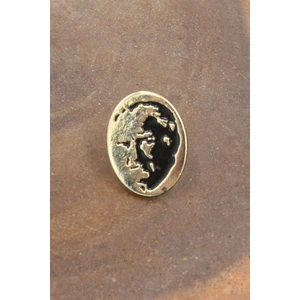 089 500012 Altın Atatürk Silüeti Rozeti Atatürk Yaka Rozeti