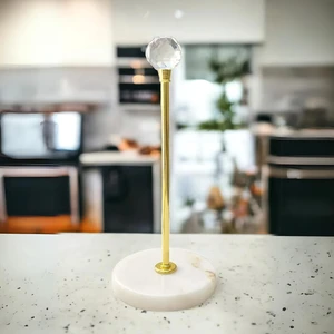 Dekoratif Mermer Kağıt Havluluk - Renk : Beyaz Gold Ayaklı