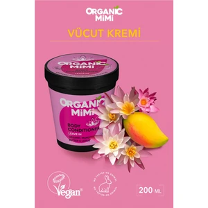 Organic Mimi Vücut Nemlendiricisi Mango Ve Nilüfer Çiçeği Hafif Vücut Bakım Kremi 200 ml Body Conditioner