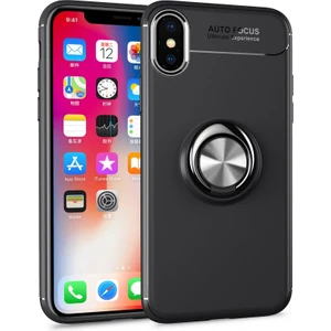 Apple iPhone x Kılıf Yatay ve Dikey Stand Özellikli Içi Petekli Yüzüklü Silikon Range Kapak