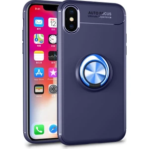 Apple iPhone Xs Max Kılıf Yatay ve Dikey Stand Özellikli Içi Petekli Yüzüklü Silikon Range Kapak