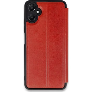 Samsung Galaxy A05 Kılıf Yatay Standlı Kartlıklı Içi Silikon Dışı Deri Kapaklı Flip Cover Kapak