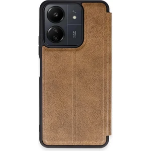 Xiaomi Poco C65 Kılıf Yatay Standlı Kartlıklı Içi Silikon Dışı Deri Kapaklı Flip Cover Kapak