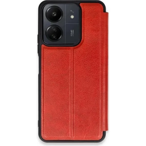 Xiaomi Poco C65 Kılıf Yatay Standlı Kartlıklı Içi Silikon Dışı Deri Kapaklı Flip Cover Kapak