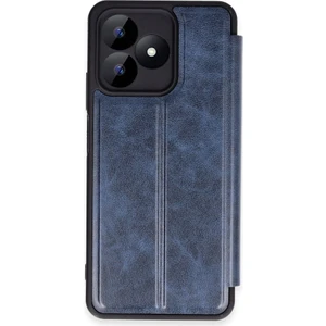 Realme Note 50 Kılıf Yatay Standlı Kartlıklı Içi Silikon Dışı Deri Kapaklı Flip Cover Kapak
