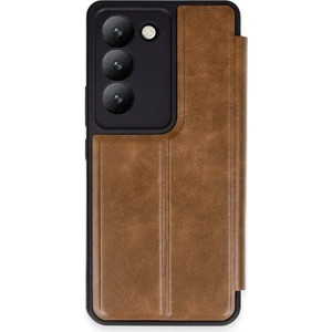 Vivo V30 Lite Kılıf Yatay Standlı Kartlıklı Içi Silikon Dışı Deri Kapaklı Flip Cover Kapak