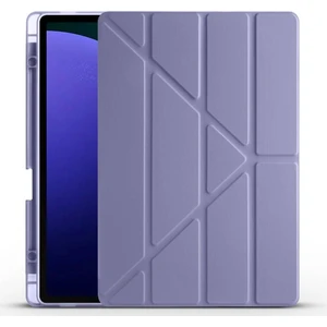 Redmud Teknoloji Samsung Galaxy Tab S10 Plus 12,4 Inç Uyumlu Kılıf Üçgen Standlı Kalem Bölmeli Silikon Tablet Kılıfı