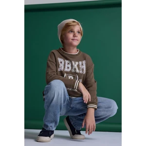 (Kids Boy) Çift Yakalı Baskılı Sweatshirt