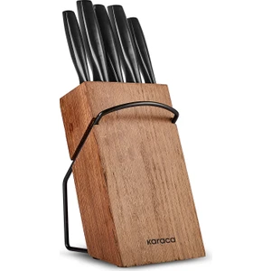 Dina Ahşap Bloklu 6 Parça Bıçak Seti