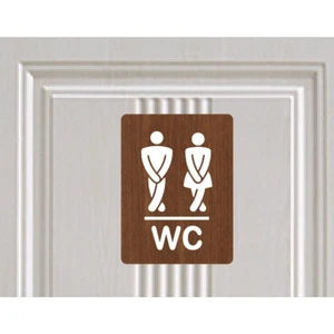 Esprili Wc Kapı Tabelası Kahverengi Renk