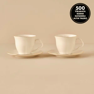 Bella Maison Clover Porselen 2'li Çay Fincanı Seti Gold  (280 Cc)
