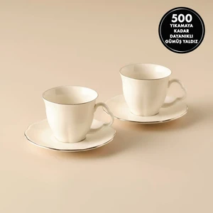 Bella Maison Clover Porselen 2'li Çay Fincanı Seti Silver (280 Cc)
