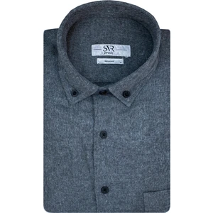 Bol Kesim Cepli Mavi Düz Flanel Kışlık Erkek Gömlek