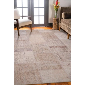 Patchwork Desenli Salon Halısı, Jazz Şönil |Pamuk-Polyester| Bej Halı Al 15