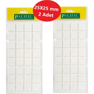 Zemin Koruyucu 25X25 mm Parlak Beyaz EVA Keçe, Ses ve Çizik Önleyici Siyah Mobilya Keçesi 2 Adet