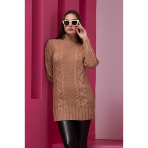 Kadın Yarım Balıkçı Saç Örgü Triko Tunik 11001