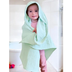 Joyous Mom & Kids Dört Katlı Müslin Bebek Çocuk Havlu Kundak Banyo Havlusu Pamuk Plaj Havlusu Panço 4 Katlı