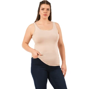 Özkan Underwear Özkan 25922 Kadın Viskon Esnek Yumuşak Kalın Askılı Yuvarlak Yaka Büyük Beden Örme Atlet