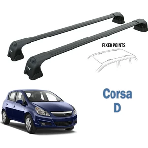 Opel Corsa D Portbagaj Taşıyıcı Ara Atkısı Siyah Set 2007-2015