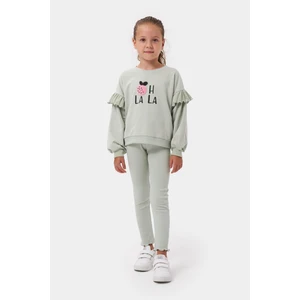 Oh Lala Kız Çocuk Sweatshirt ve Fitilli Tayt Pamuklu alt üst takım