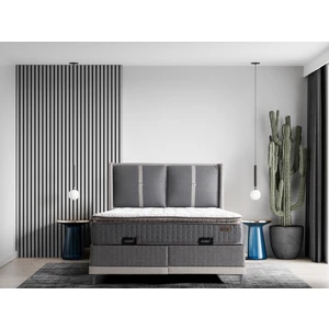 Queen Bee Napol Gri Peluş Pedli Pocket Yaylı Ortopedik Yatak