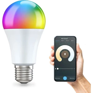 Smyrna Store Wi-Fi Kontrollü Akıllı LED Ampul 10W E27 Sesli Kontrol (Alexa Siri Google) 16 Milyon Renk