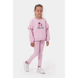 Oh Lala Kız Çocuk Sweatshirt ve Fitilli Tayt Pamuklu alt üst takım