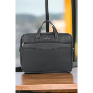 15,6" Inç Sunni Deri Klasik Tarz Siyah Evrak / Laptop Çantası