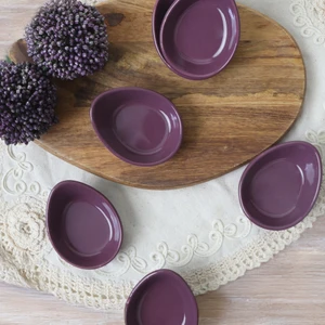 Mor Mini Gondol Çerezlik / Sosluk 8 Cm 6 Adet
