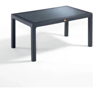 Ziynet Home Rattan Masa 70X120 Sabit Camlı Masa - Bahçe Teras Balkon Masası A Plus Orta Boy Masa
