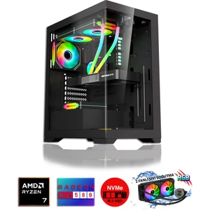 Pegasus RX20 Ryzen 7 5700X 32GB Ram 1 Tb M.2 Nvme 8gb 256BIT RX580 Sıvı Soğutmalı Oyuncu Masaüstü Bilgisayar