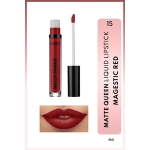 Matte Queen Lipstick Kalıcı Mat Likit Ruj - 15 Magestic Red - Kırmızı