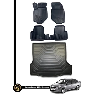 Renault Symbol 2013-2018 Arası Birebir Uyumlu 3D Paspas + Bagaj Havuzu İkili Set