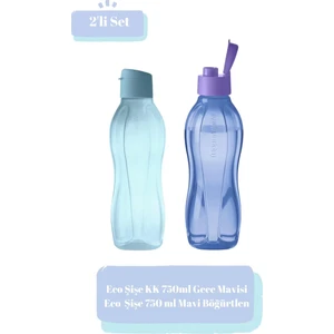 Eco Şişe Kk 750ML Gece Mavisi -Eco Sise 750ML Pamuk Şeker 2'li Set