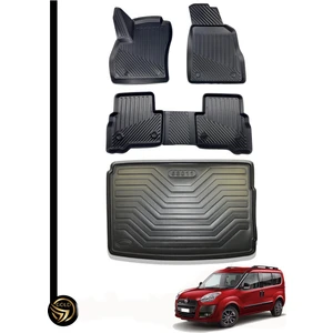 Fiat Doblo 2 2010-2018 Arası Birebir Uyumlu 3D Paspas + Bagaj Havuzu İkili Set