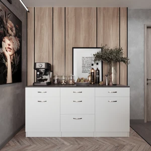 T Designo Tdesigno Alen Mutfak Çekmeceli Alt Modül 180 cm Beyaz Tezgah Dahil