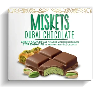 Dubai Çikolatası Antep Fıstıklı Kadayıflı Dolgulu Sütlü Dubai Çkolatası 100 gr x12 Adet