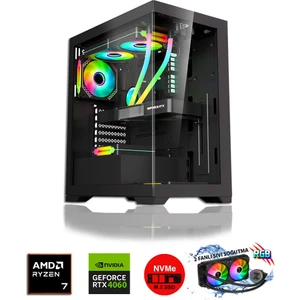 Pegasus RTX80 Ryzen 7 5700X 32GB Ram 1 Tb M.2 Nvme 8gb RTX4060 Sıvı Soğutmalı Oyuncu Masaüstü Bilgisayar