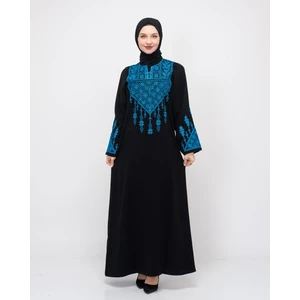 Filistin Geleneksel Üçgen Üstlü Tek Taraflı Nakışlı Kadın Elbise C100043