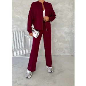 Suya U&S Wear Şık ve Rahat Modal Kumaş Fermuarlı Sweatshirt ve Lastikli Pantolon Takım