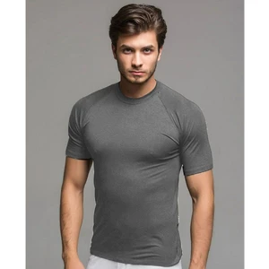 Bambu Reglan Kısa Kol Tshirt Gri L