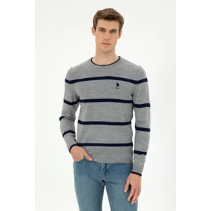 U.S. Polo Assn. Erkek Gri Melanj Kazak /Triko 50297039-VR086