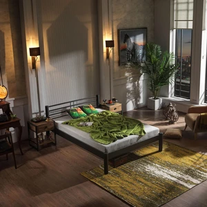 Allegro Çift Kişilik Ferforje Metal Karyola - Siyah