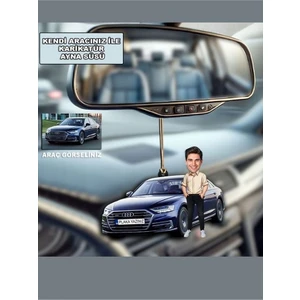 Kendi Aracın Ile Oto Süsü - Karikatür Oto Süsü - Kişiye Özel Dikiz Aynası Süsü