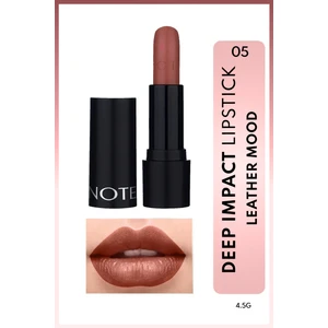 Deep Impact Lipstick Kremsi Dokulu Yarı Parlak Ruj 05 Leather Mood - Kahverengi